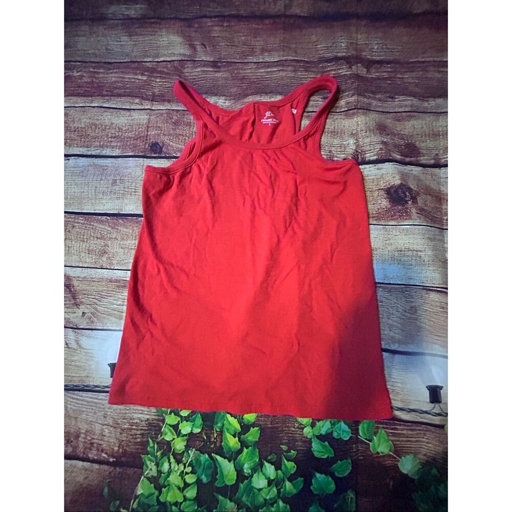J. Crew Organic Slub Tank Red Size L